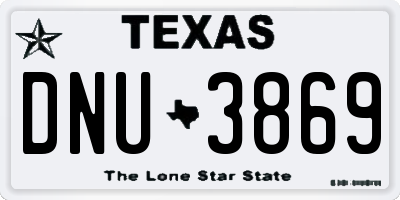 TX license plate DNU3869