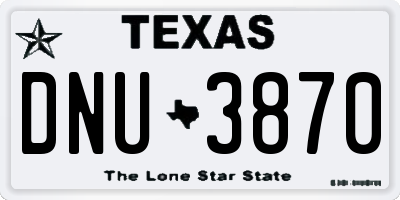 TX license plate DNU3870