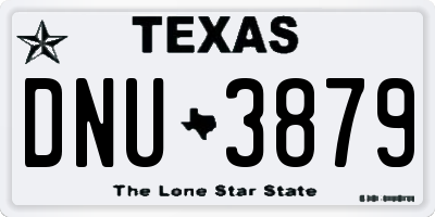 TX license plate DNU3879