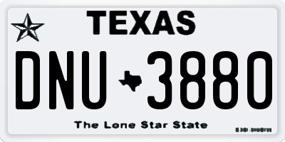 TX license plate DNU3880