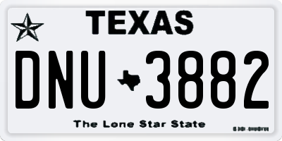 TX license plate DNU3882