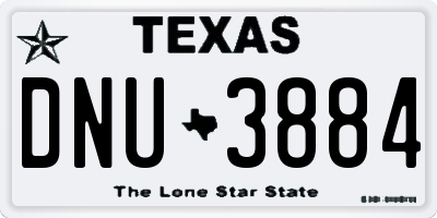 TX license plate DNU3884