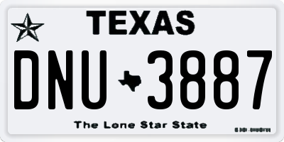 TX license plate DNU3887
