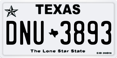 TX license plate DNU3893