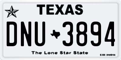 TX license plate DNU3894