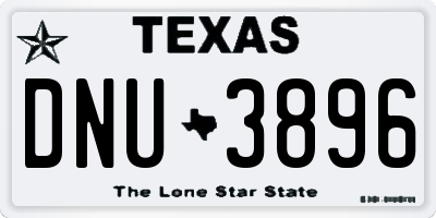 TX license plate DNU3896