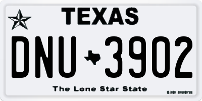 TX license plate DNU3902