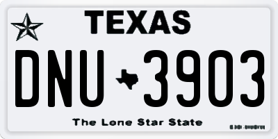 TX license plate DNU3903