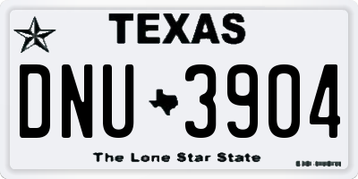 TX license plate DNU3904
