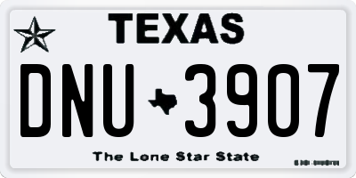 TX license plate DNU3907