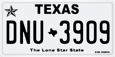 TX license plate DNU3909