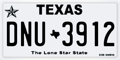 TX license plate DNU3912