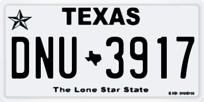 TX license plate DNU3917