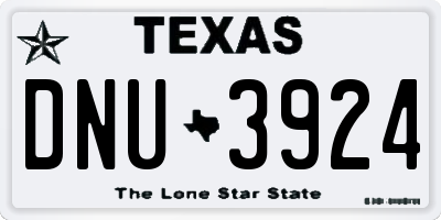 TX license plate DNU3924