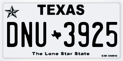 TX license plate DNU3925
