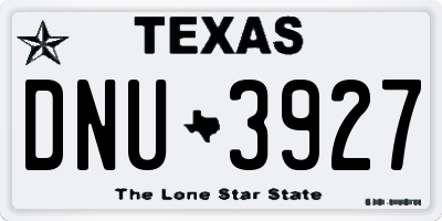 TX license plate DNU3927