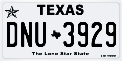 TX license plate DNU3929
