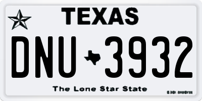 TX license plate DNU3932