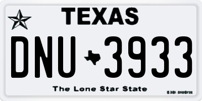 TX license plate DNU3933