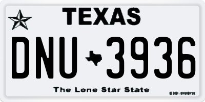 TX license plate DNU3936