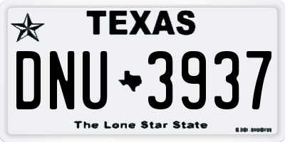 TX license plate DNU3937