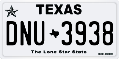 TX license plate DNU3938
