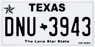TX license plate DNU3943