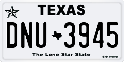 TX license plate DNU3945