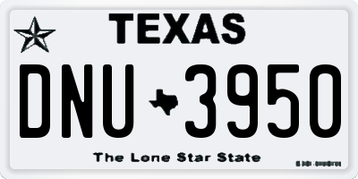 TX license plate DNU3950