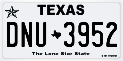 TX license plate DNU3952