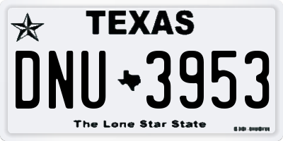 TX license plate DNU3953