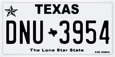 TX license plate DNU3954