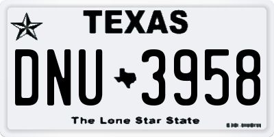 TX license plate DNU3958