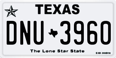 TX license plate DNU3960