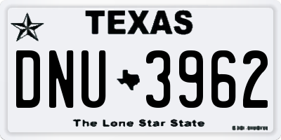 TX license plate DNU3962