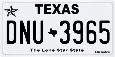 TX license plate DNU3965