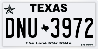 TX license plate DNU3972