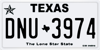 TX license plate DNU3974