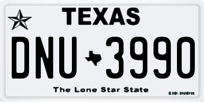 TX license plate DNU3990