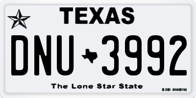 TX license plate DNU3992