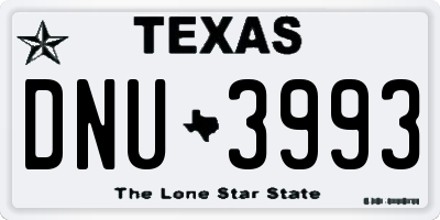TX license plate DNU3993