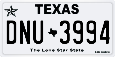 TX license plate DNU3994
