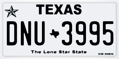 TX license plate DNU3995