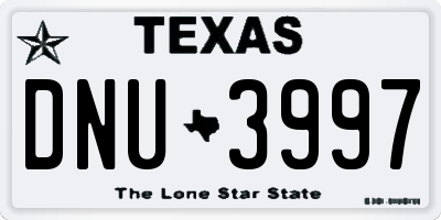 TX license plate DNU3997
