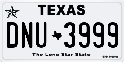 TX license plate DNU3999
