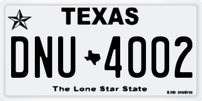 TX license plate DNU4002