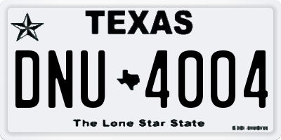 TX license plate DNU4004