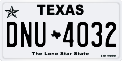 TX license plate DNU4032