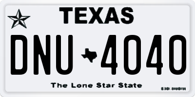 TX license plate DNU4040