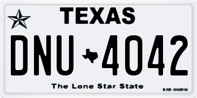 TX license plate DNU4042